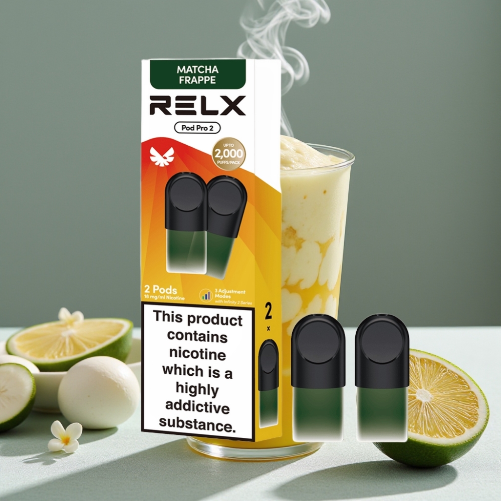 RELX Pod Pro 2 600 Puffs 1,8% Tee-Matcha Frappe großhandel vapes Austria