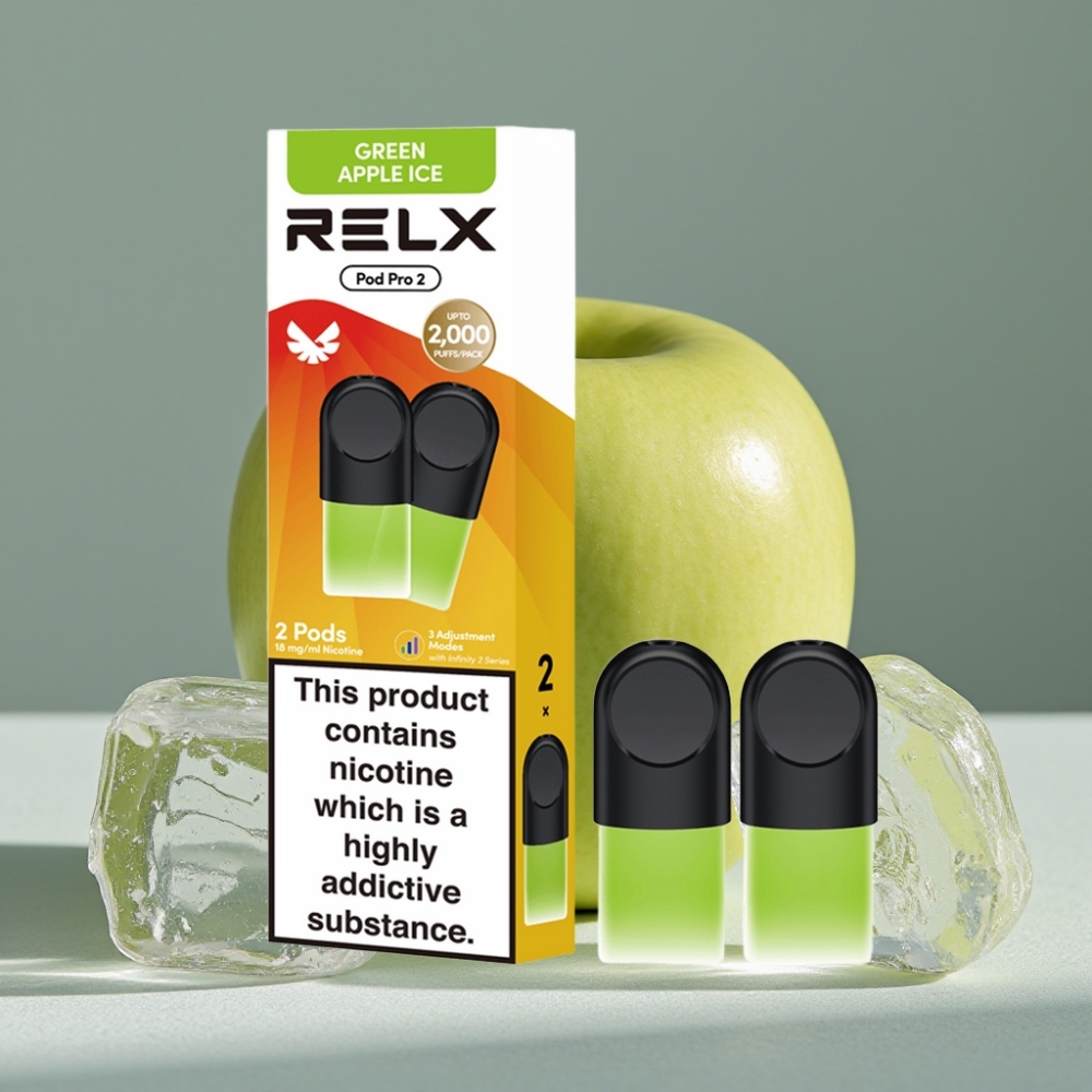 RELX Pod Pro 2 600 Puffs Grüner Apfel Eis 1.8% großhandel vapes Austria