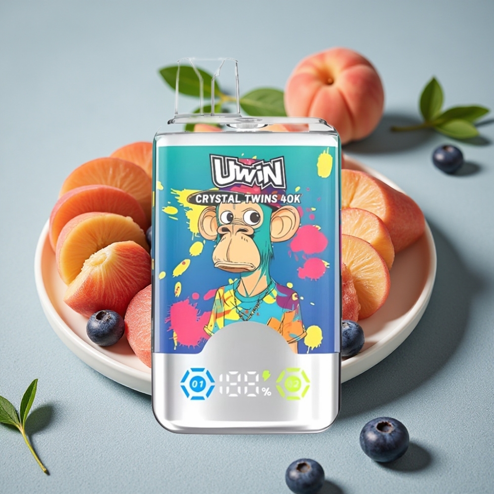 UWIN Crystal Twins 40000 Puffs 32ml Blaubeer-Eis Pfirsich-Eis