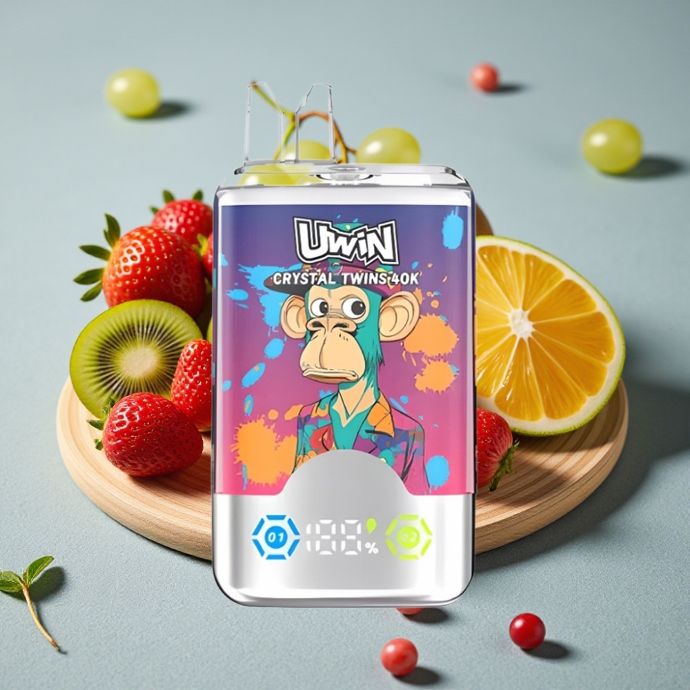 UWIN Crystal Twins 40000 Puffs Erdbeer Kiwi Traube Eis & 32ml