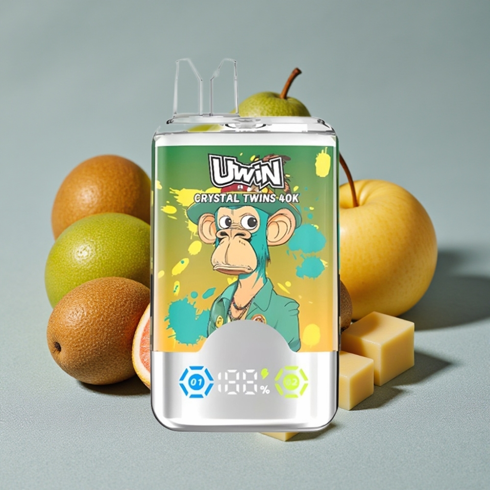 UWIN Crystal Twins 40000 Puffs Kiwi Passionsfrucht Guave & Zwei Äpfel 32ml